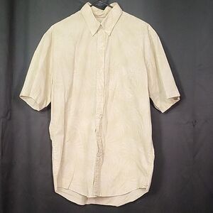 Arrow Men's Beige Patterned Short Sleeve Button-Up Shirt